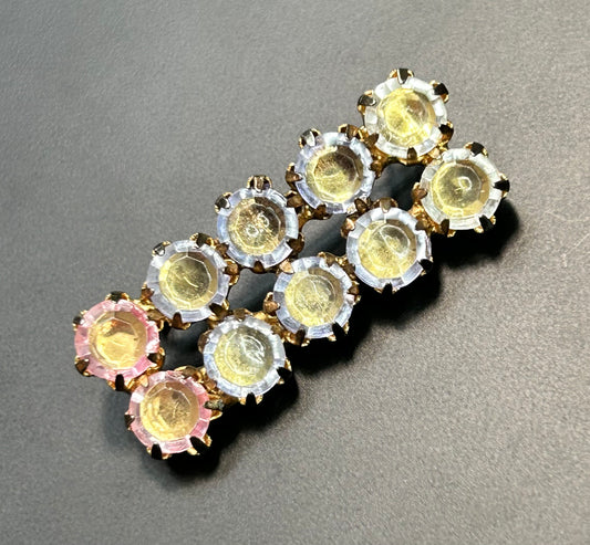 Vintage Faceted Glass Brooch