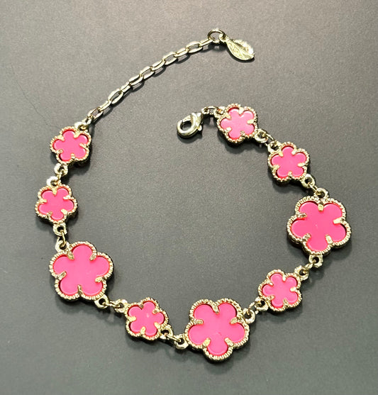 Pink Flower Bracelet