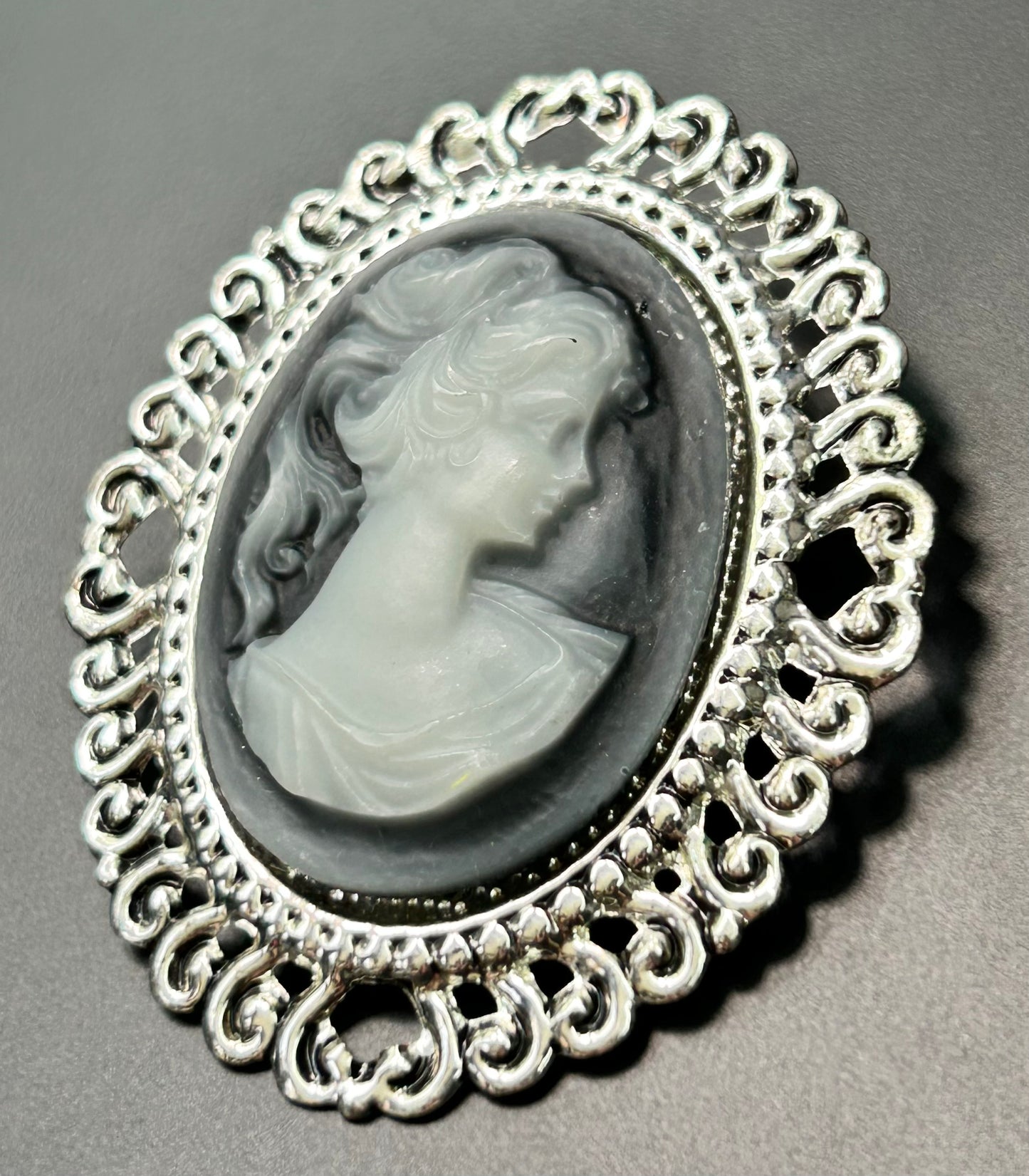 Acrylic Cameo Brooch