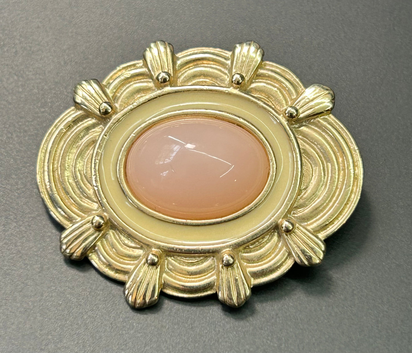 Vintage Pink Cabochon Brooch