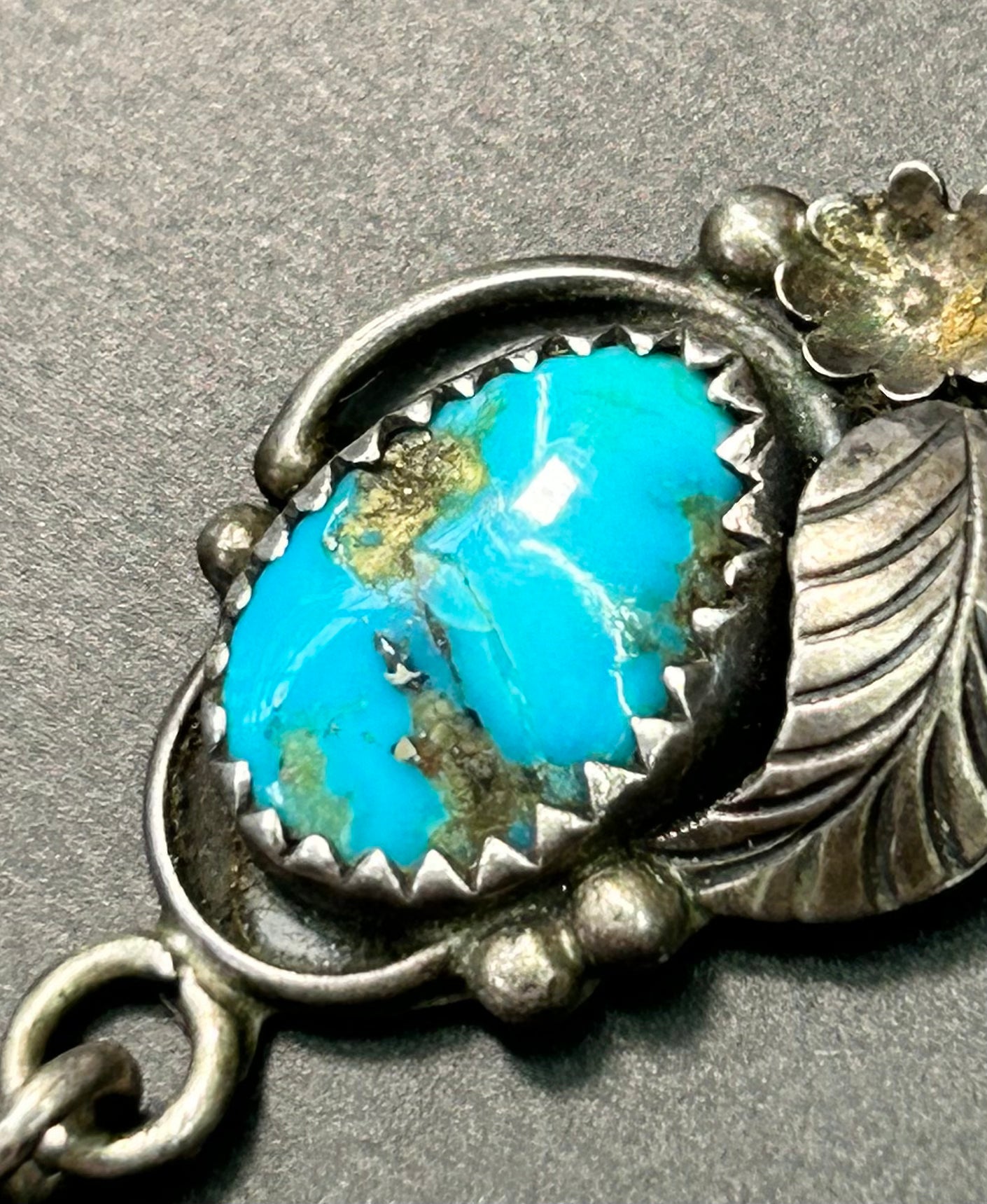 Native American Sterling Silver Turquoise Pendant