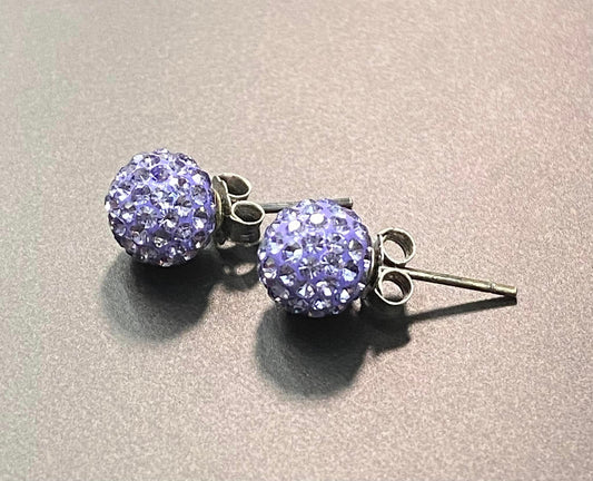 Sterling Silver Rhinestone Stud Earrings