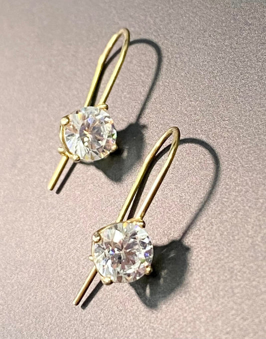 Sterling Silver Vermeil CZ Earrings