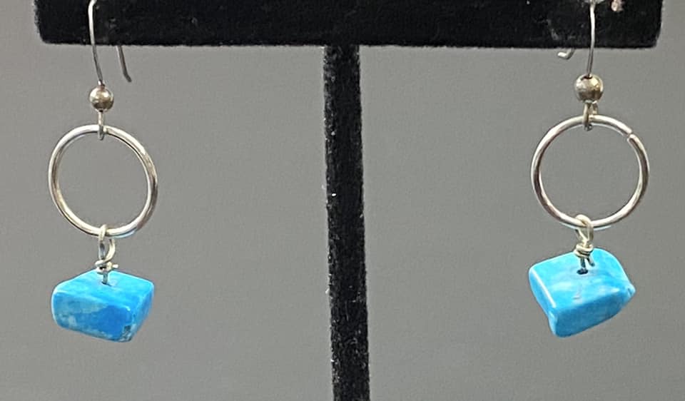 Sterling Silver Blue Quartz Earrings