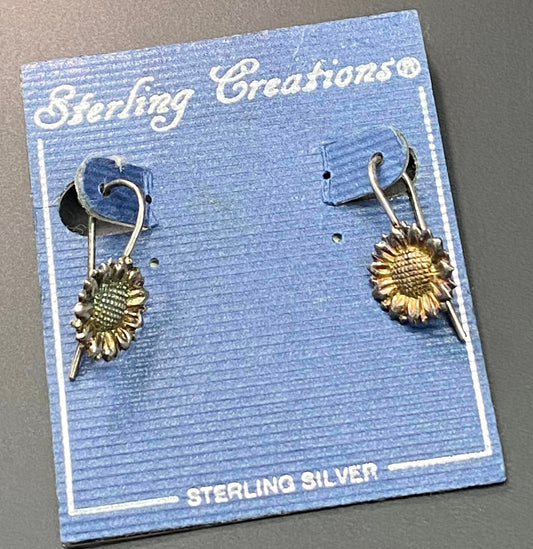 Sterling Silver Daisy Earrings