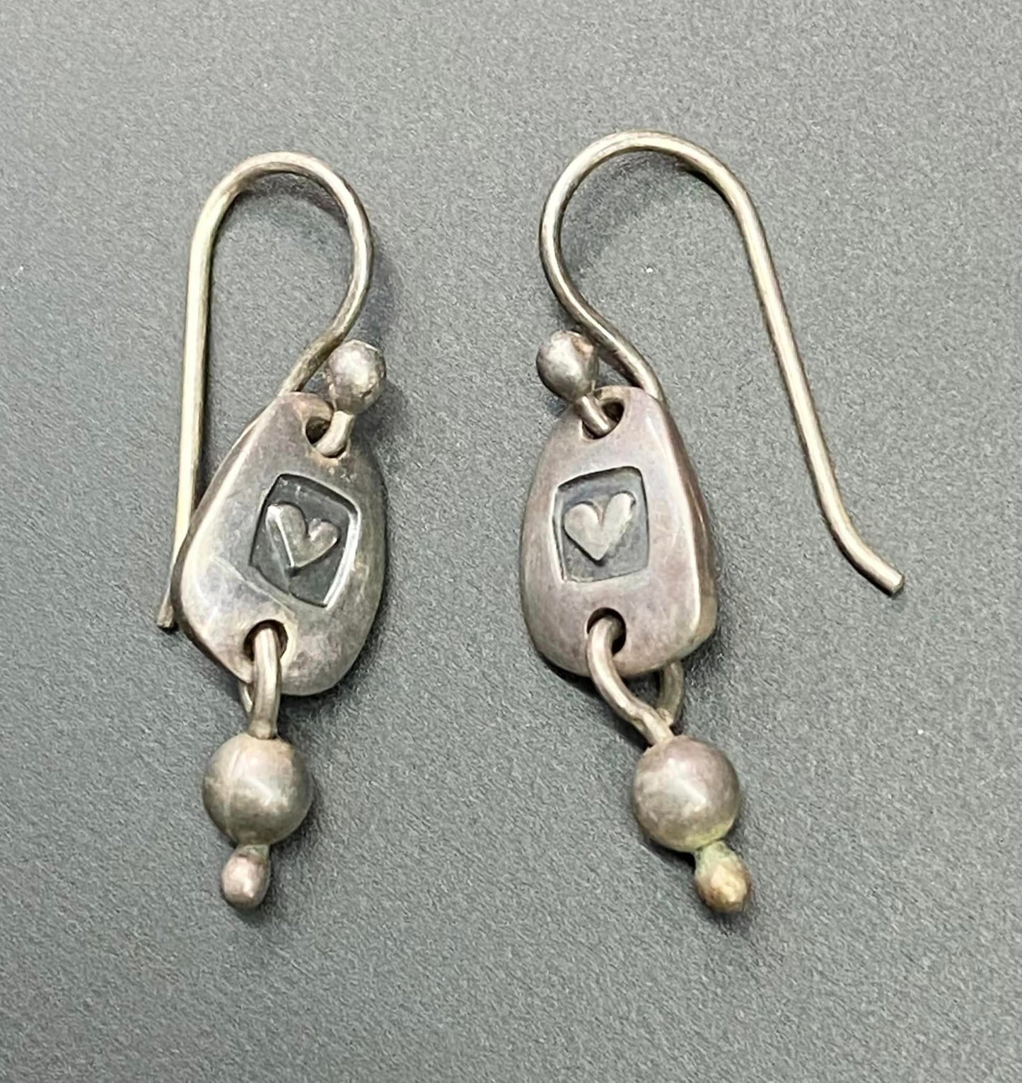 Sterling Silver Heart Dangle Earrings