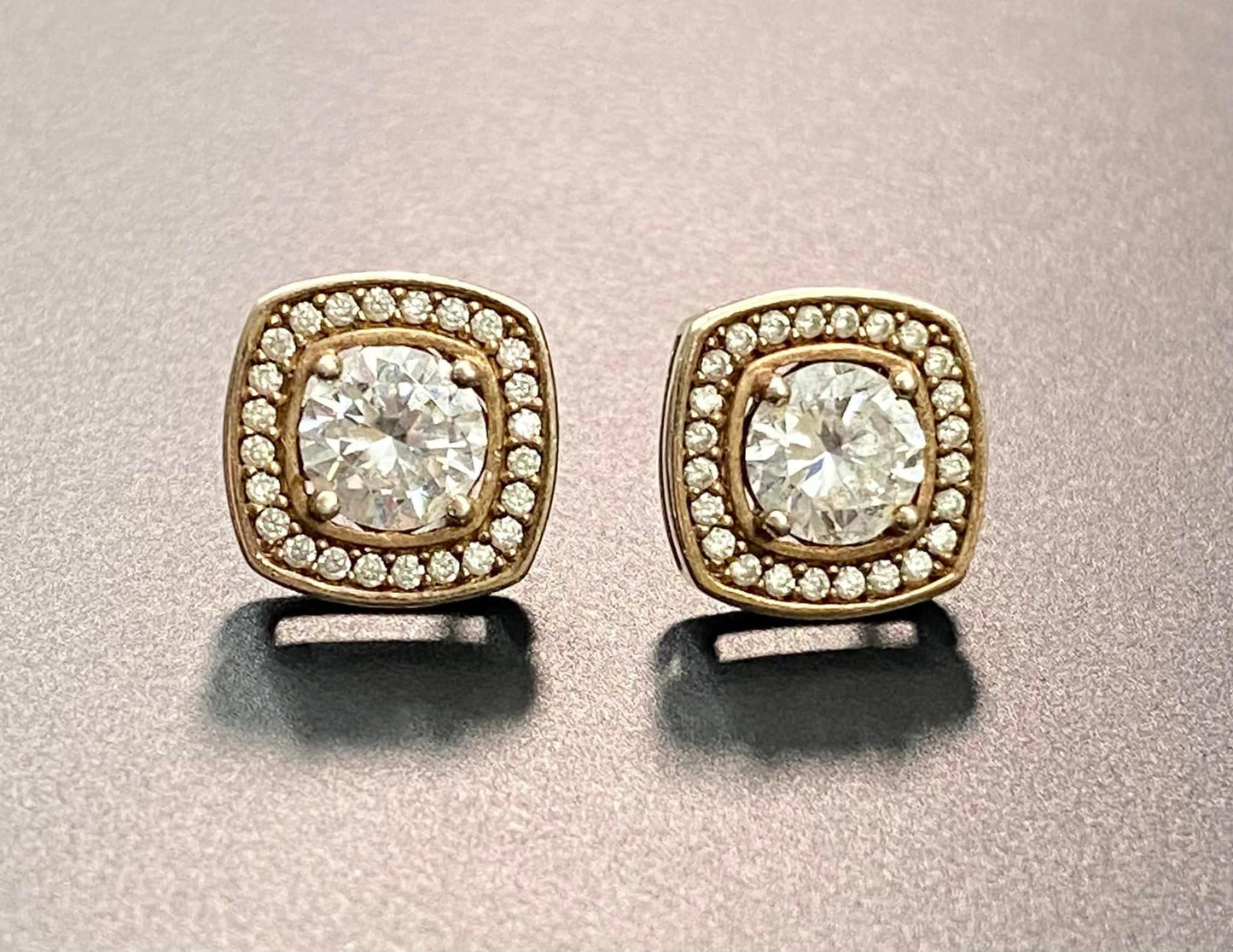 Sterling Silver Vermeil CZ Earrings