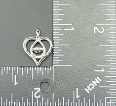 Sterling Silver Movement CZ Heart Pendant