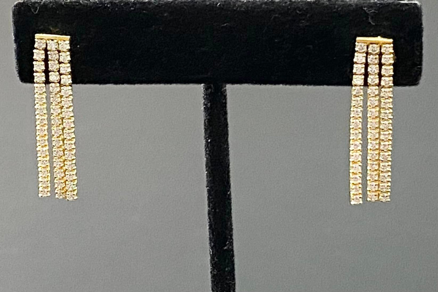 Sterling Silver Vermeil CZ Earrings