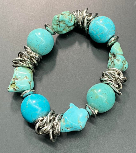 Dyed Stone Chunky Stretch Bracelet