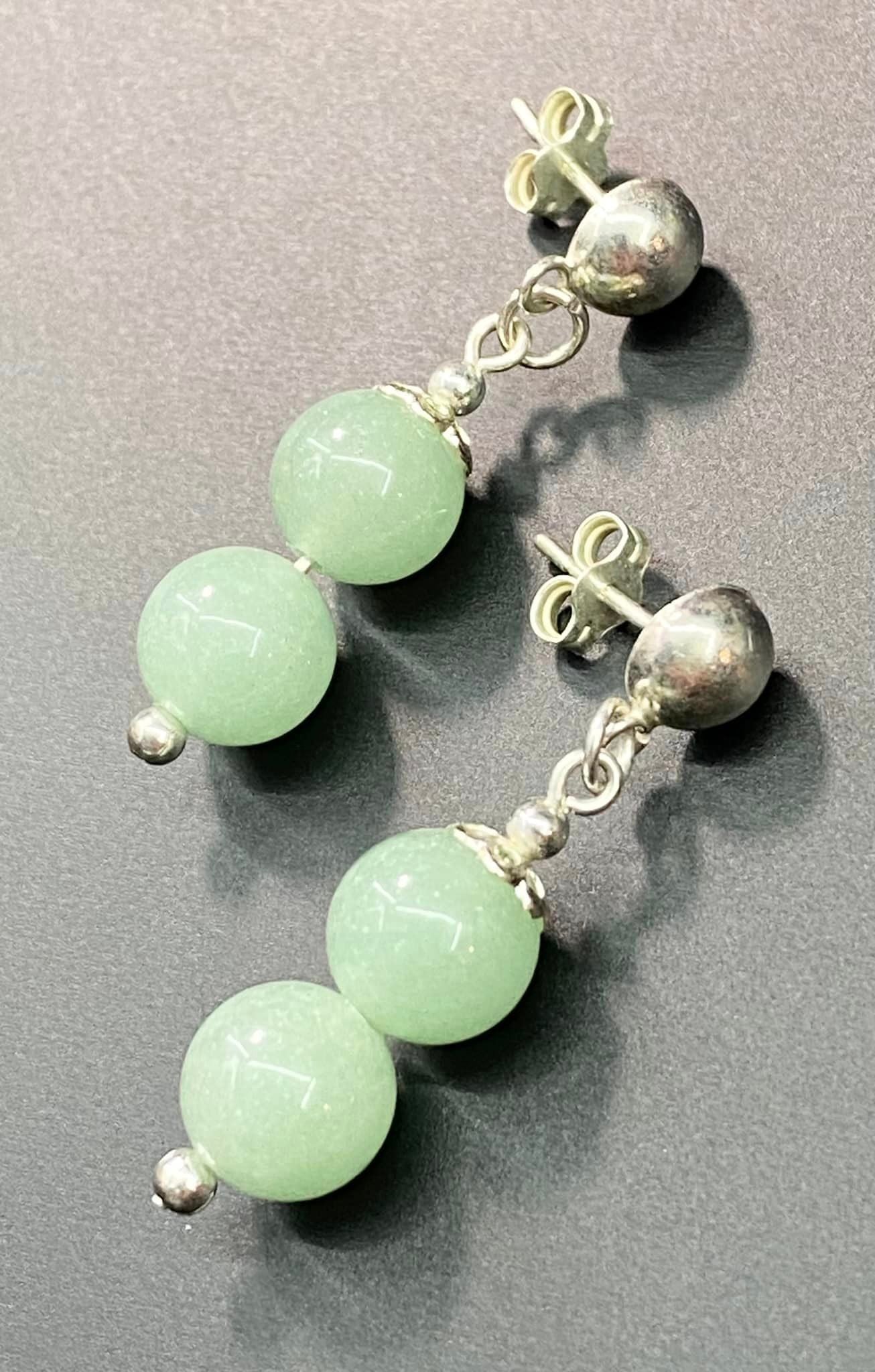 Sterling Silver Jade Earrings