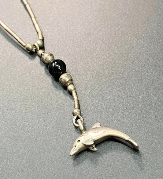 Sterling Liquid Silver Dolphin Necklace