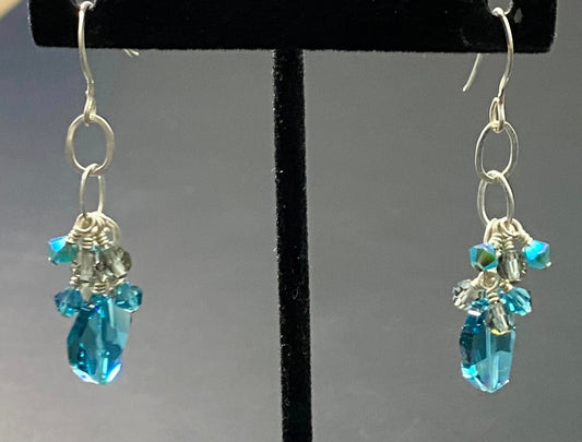 Sterling Silver Glass Bead Earrings