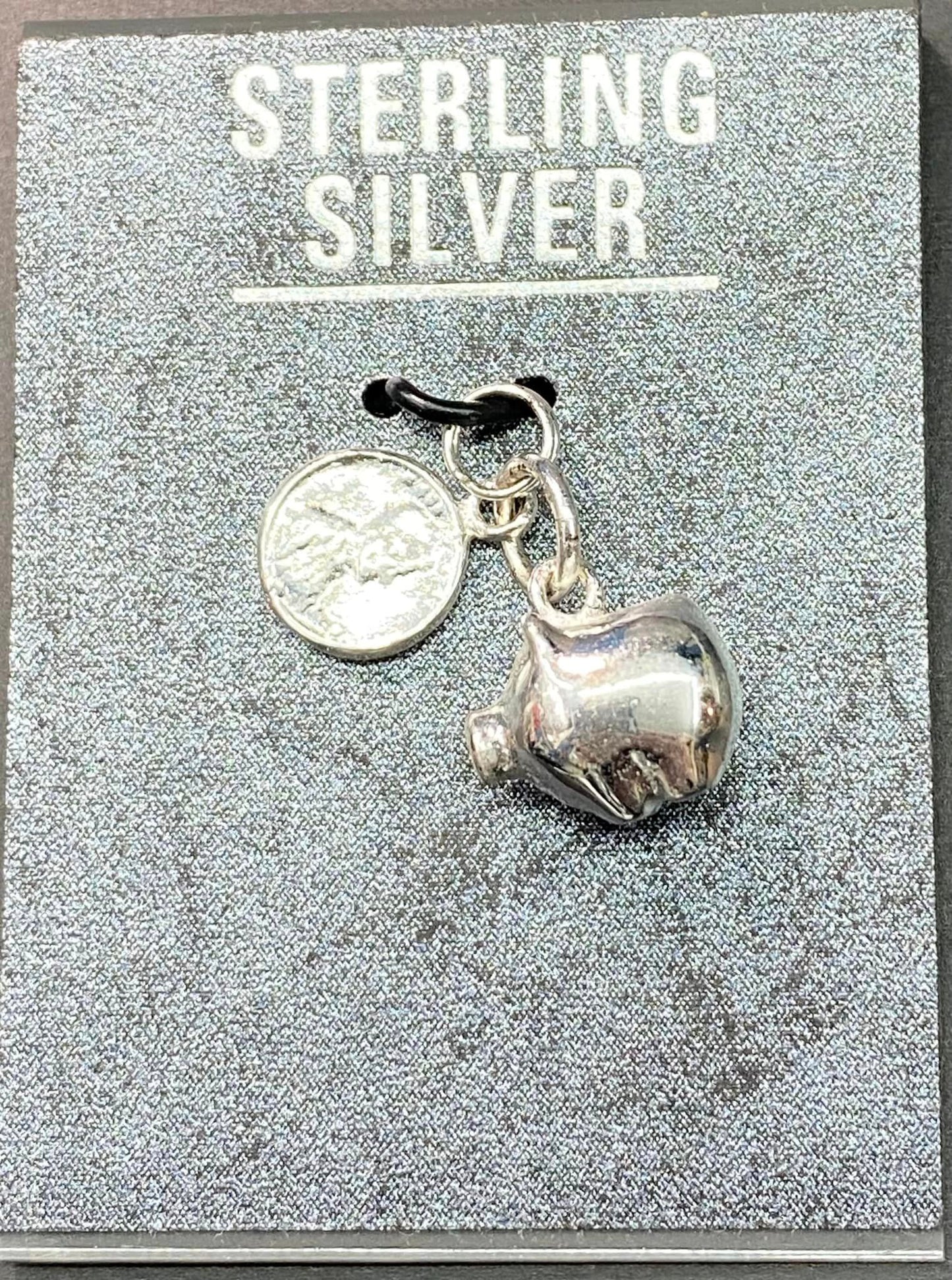 Sterling Silver Piggy Bank Charm or Pendant