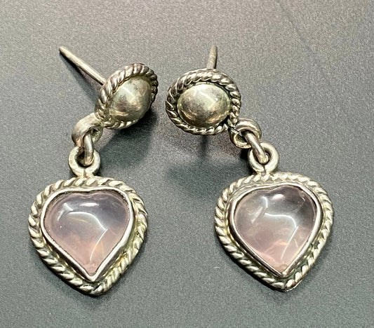 Sterling Silver Rose Quartz Earrings