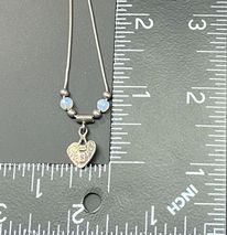 Sterling Silver Opalite Heart Necklace