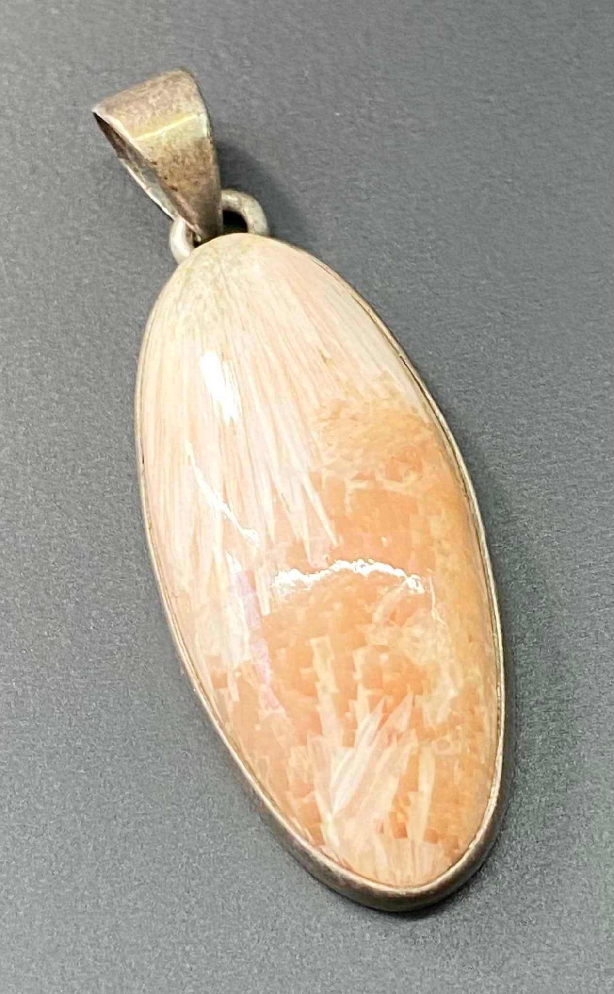 Sterling Silver Scolecite Pendant