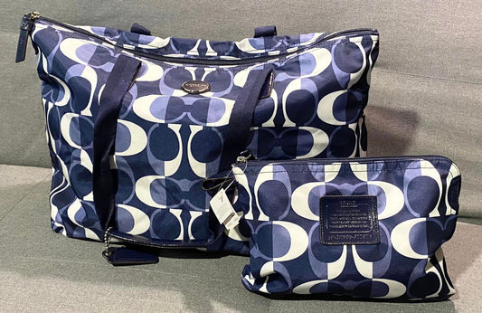 Coach Weekender Tote Bag & Makeup Bag Set