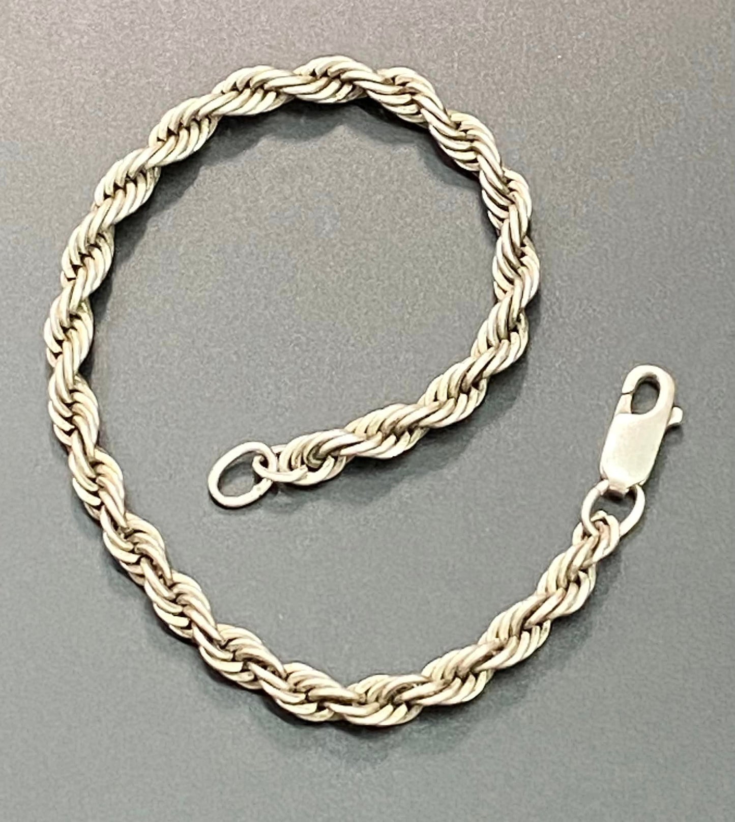 7" Sterling Silver Rope Chain Bracelet