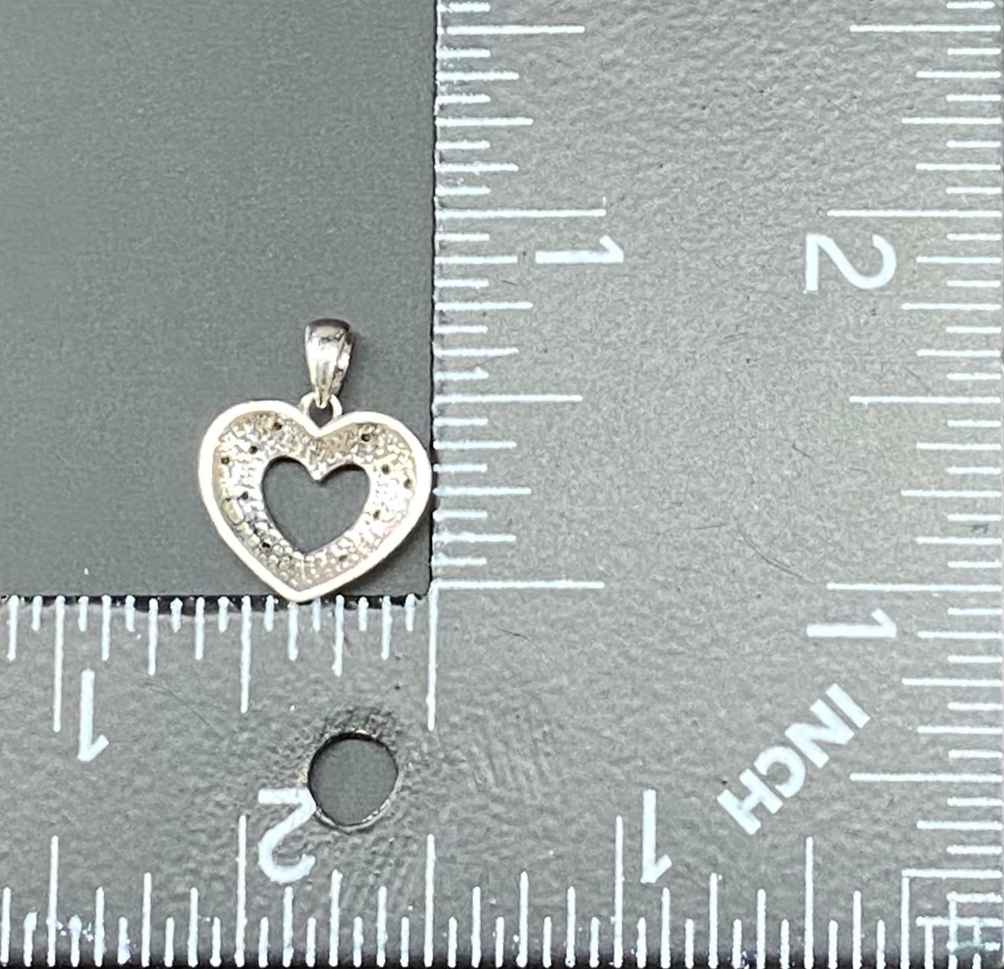 Sterling Silver Diamond Heart Pendant