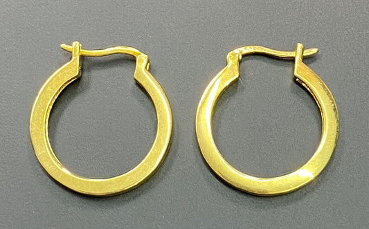 Sterling Silver Vermeil Hoop Earrings