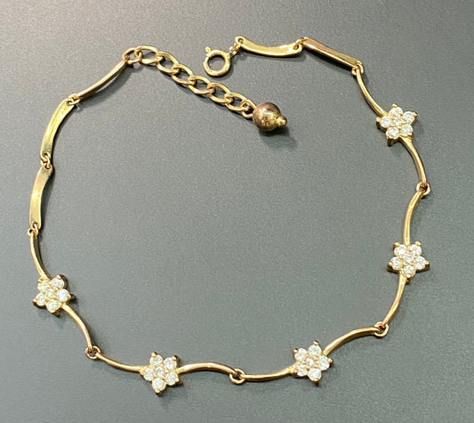 Sterling Silver Vermeil Flower Bracelet