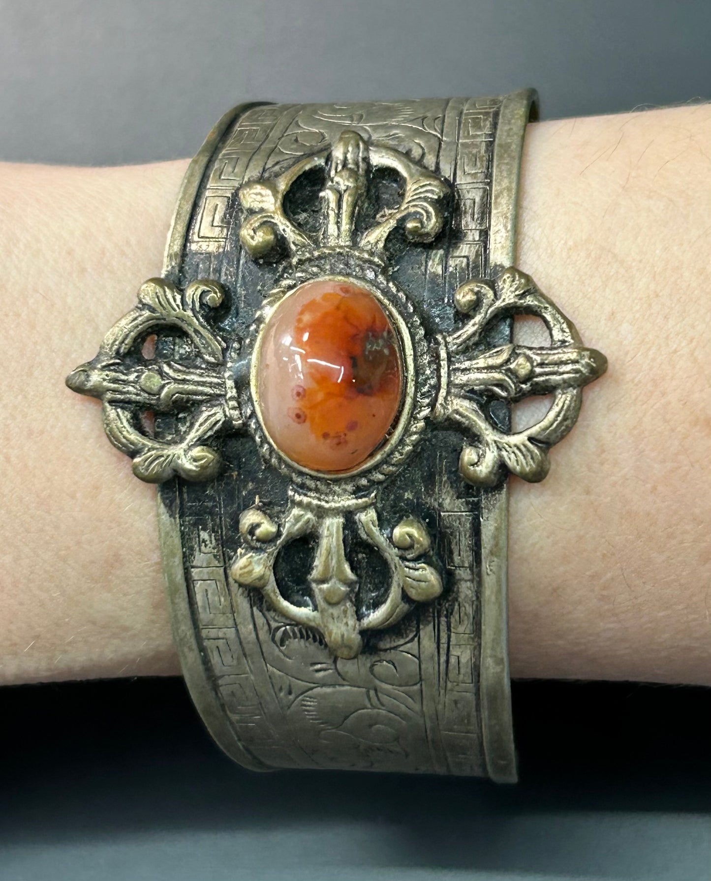 Vintage Agate Cuff Bracelet