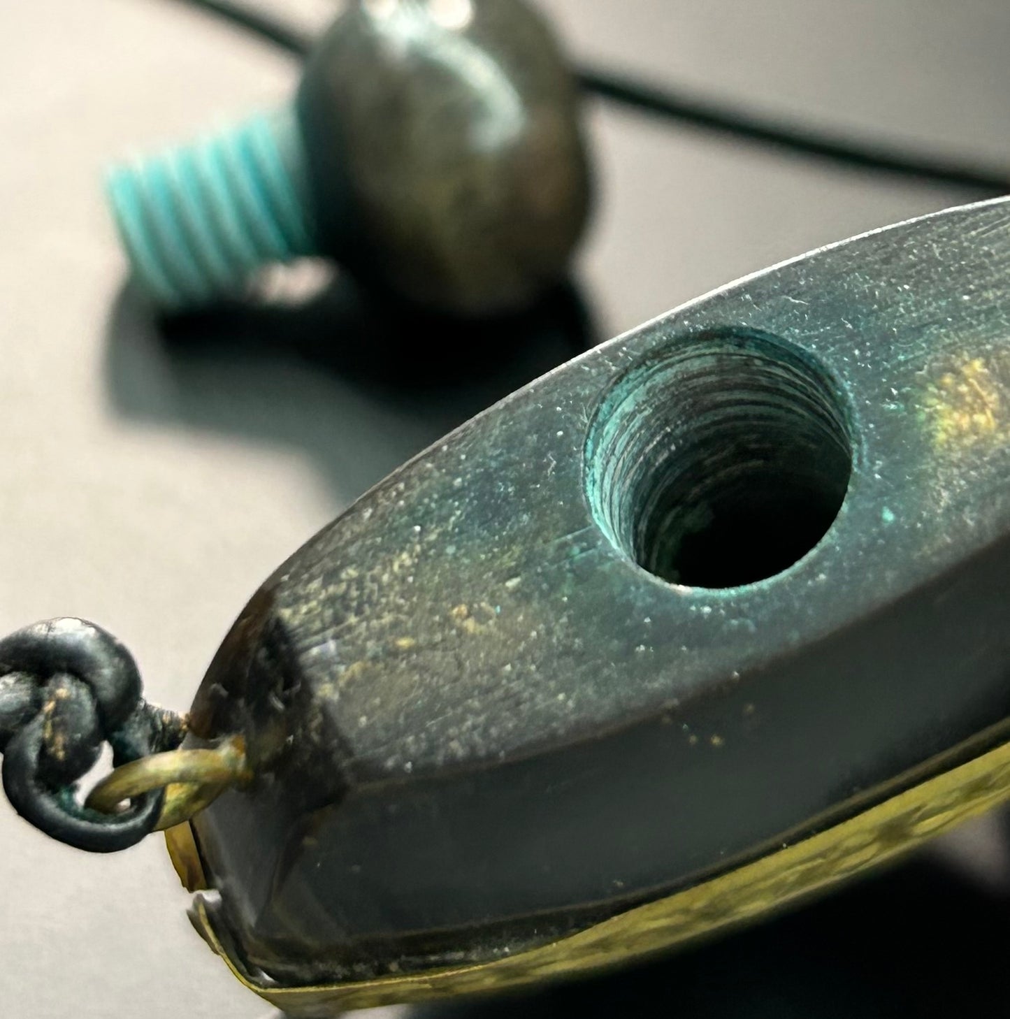 Bone & Brass Poison Pendant Necklace