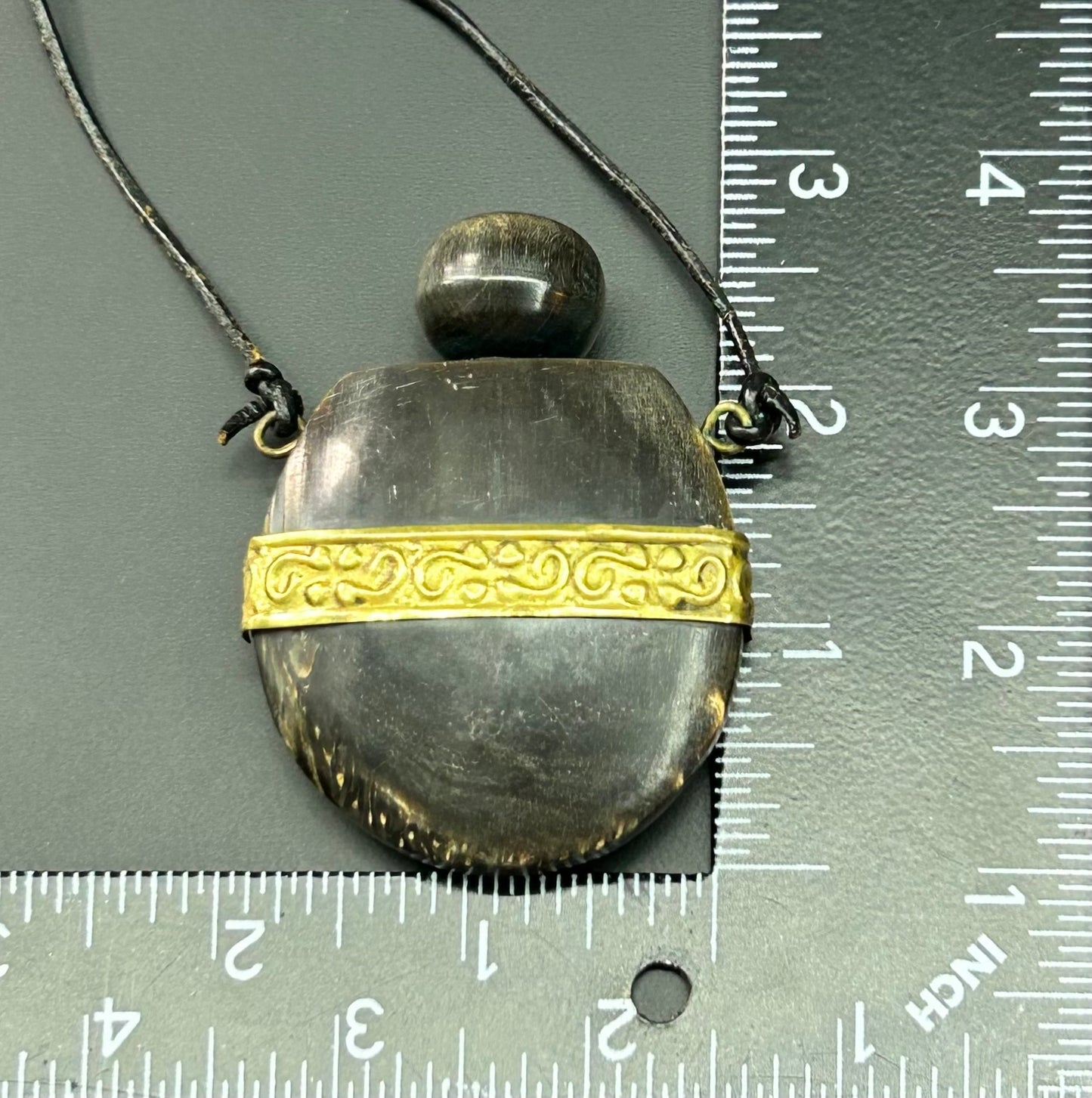 Bone & Brass Poison Pendant Necklace