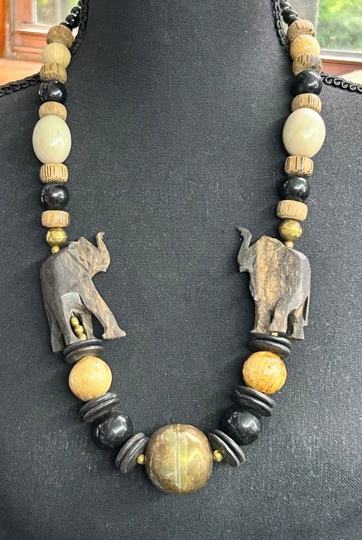 Carved Elephant Necklace