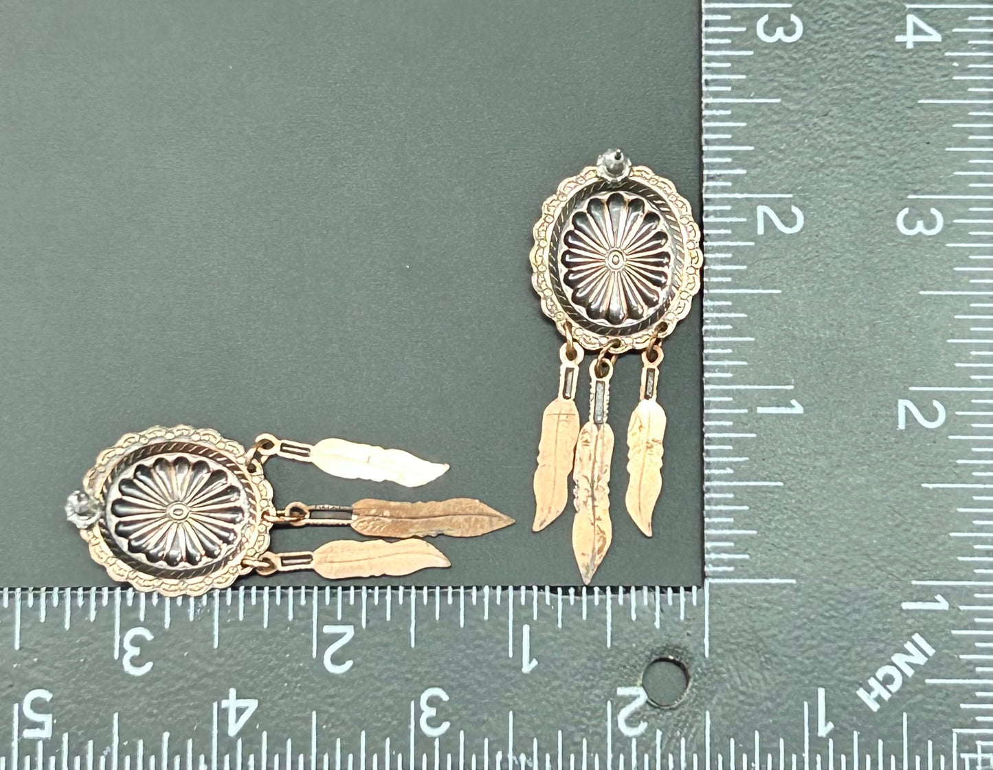Copper Tone Concho Earrings