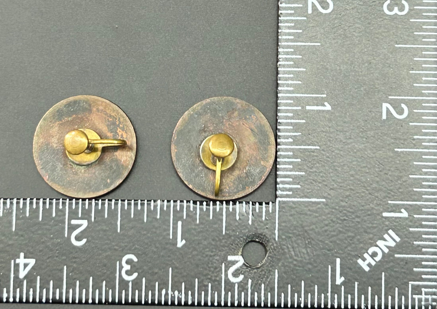 Painted Copper Screw Back Earrings