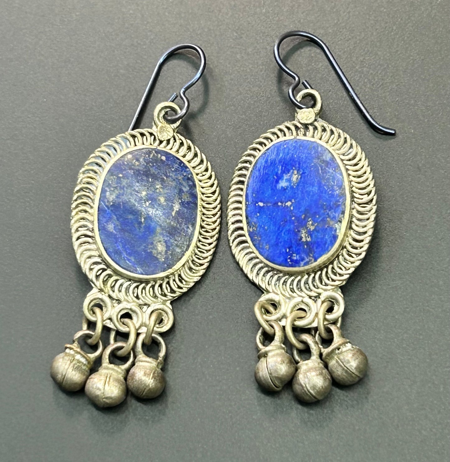 Tibetan Silver Lapis Lazuli Earrings
