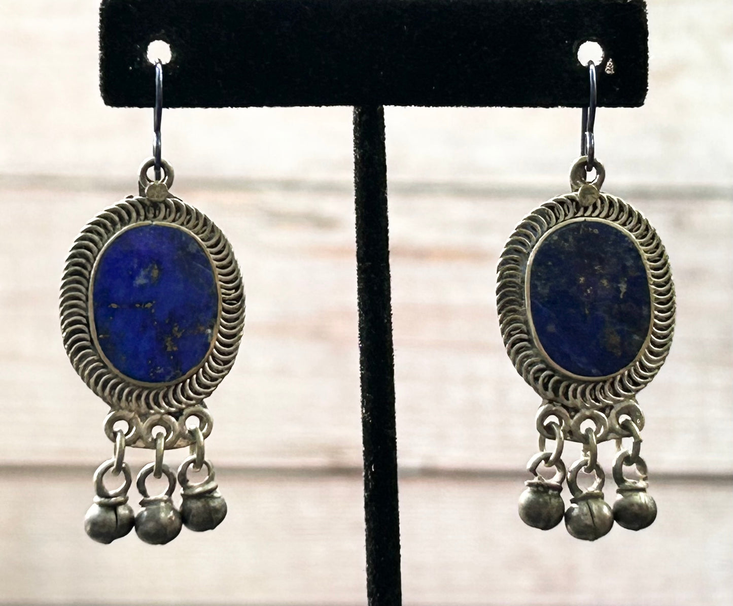 Tibetan Silver Lapis Lazuli Earrings