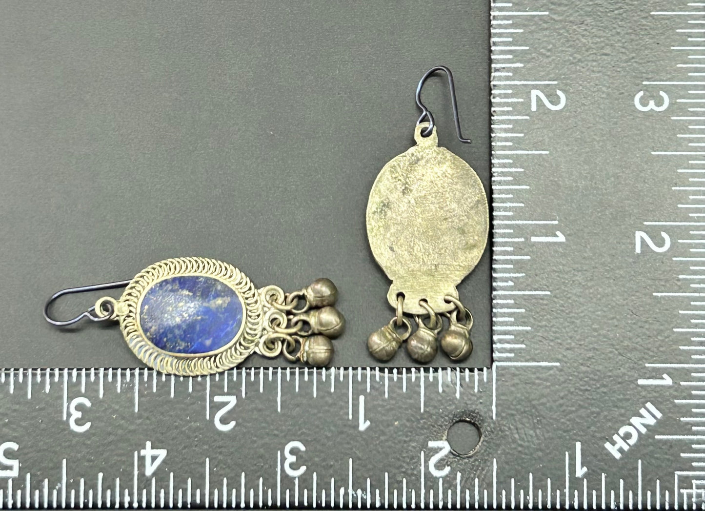 Tibetan Silver Lapis Lazuli Earrings