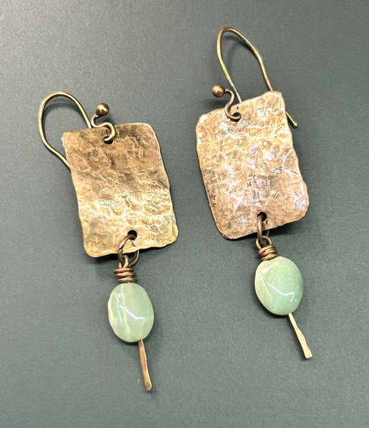 Artisan Copper Amazonite Earrings