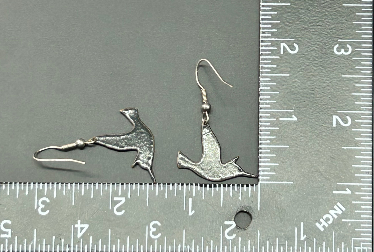 Painted Copper Hummingbird Earrings