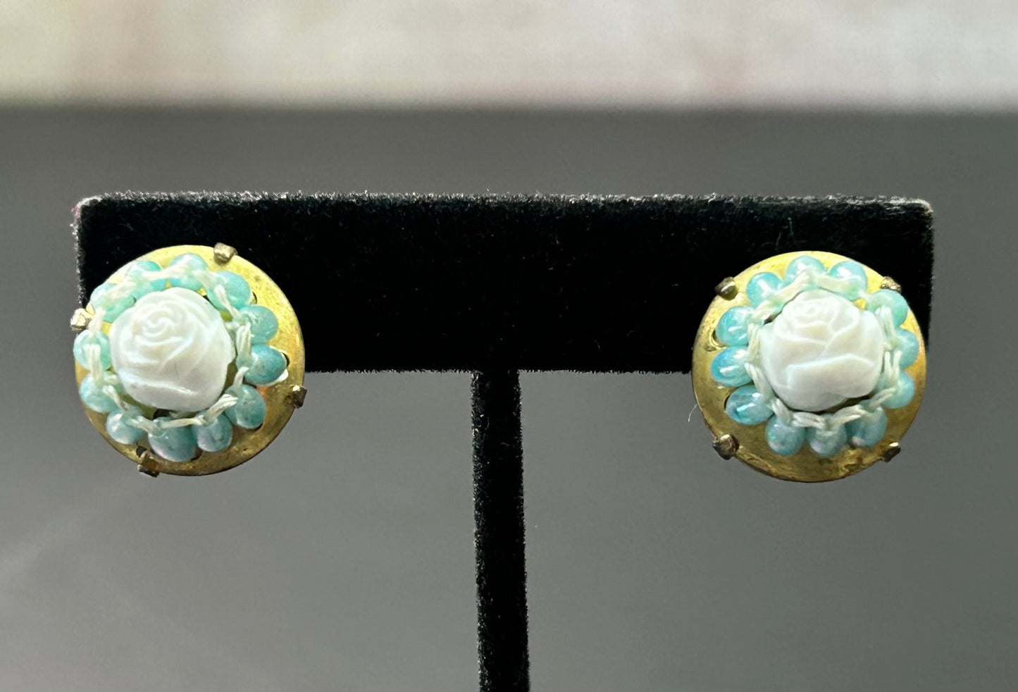 Vintage Beaded Clip Earrings