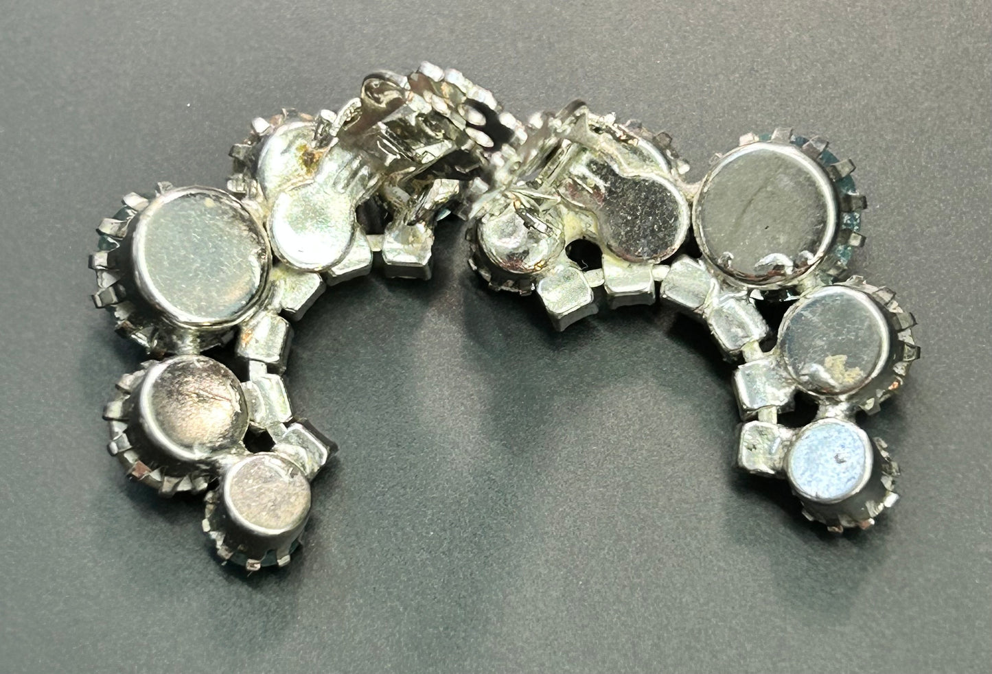 Unsigned Weiss Rhinestone Clip Earrings