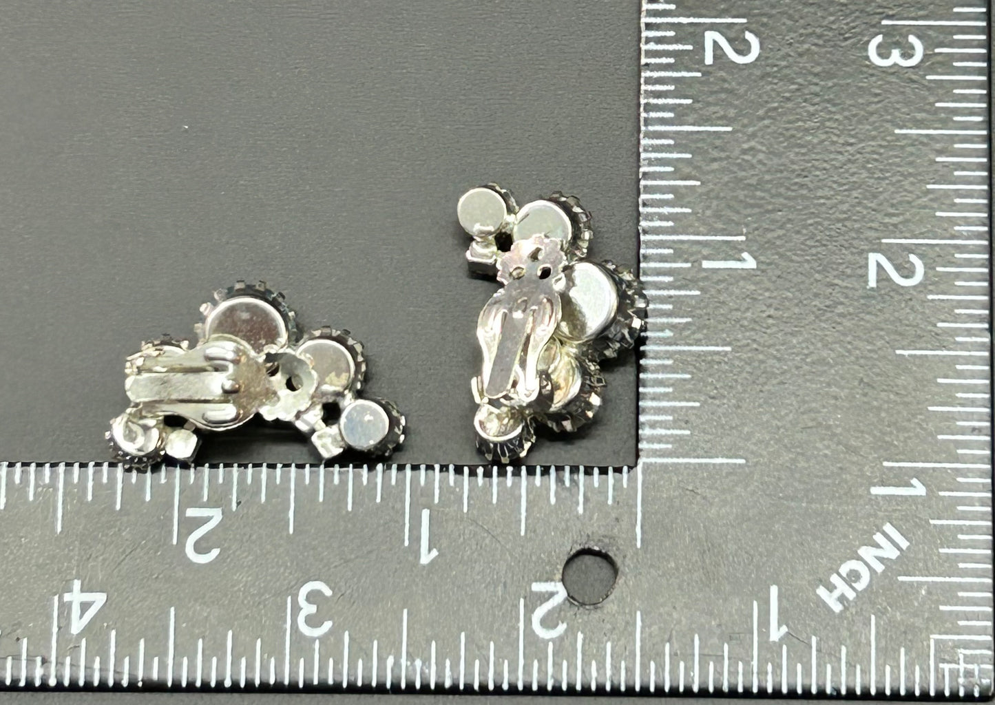 Unsigned Weiss Rhinestone Clip Earrings