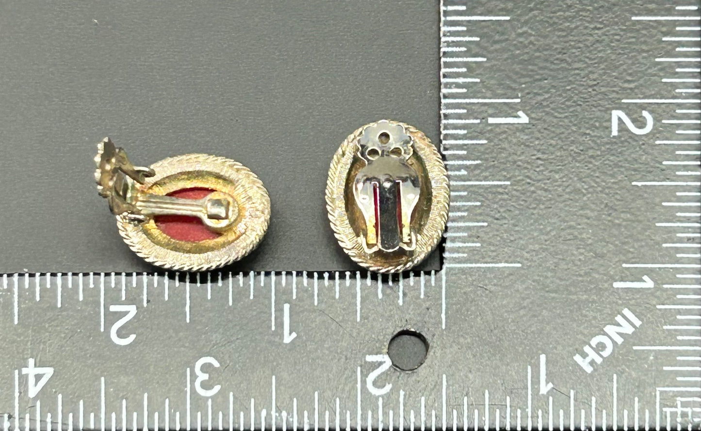 Acrylic Cameo Clip Earrings