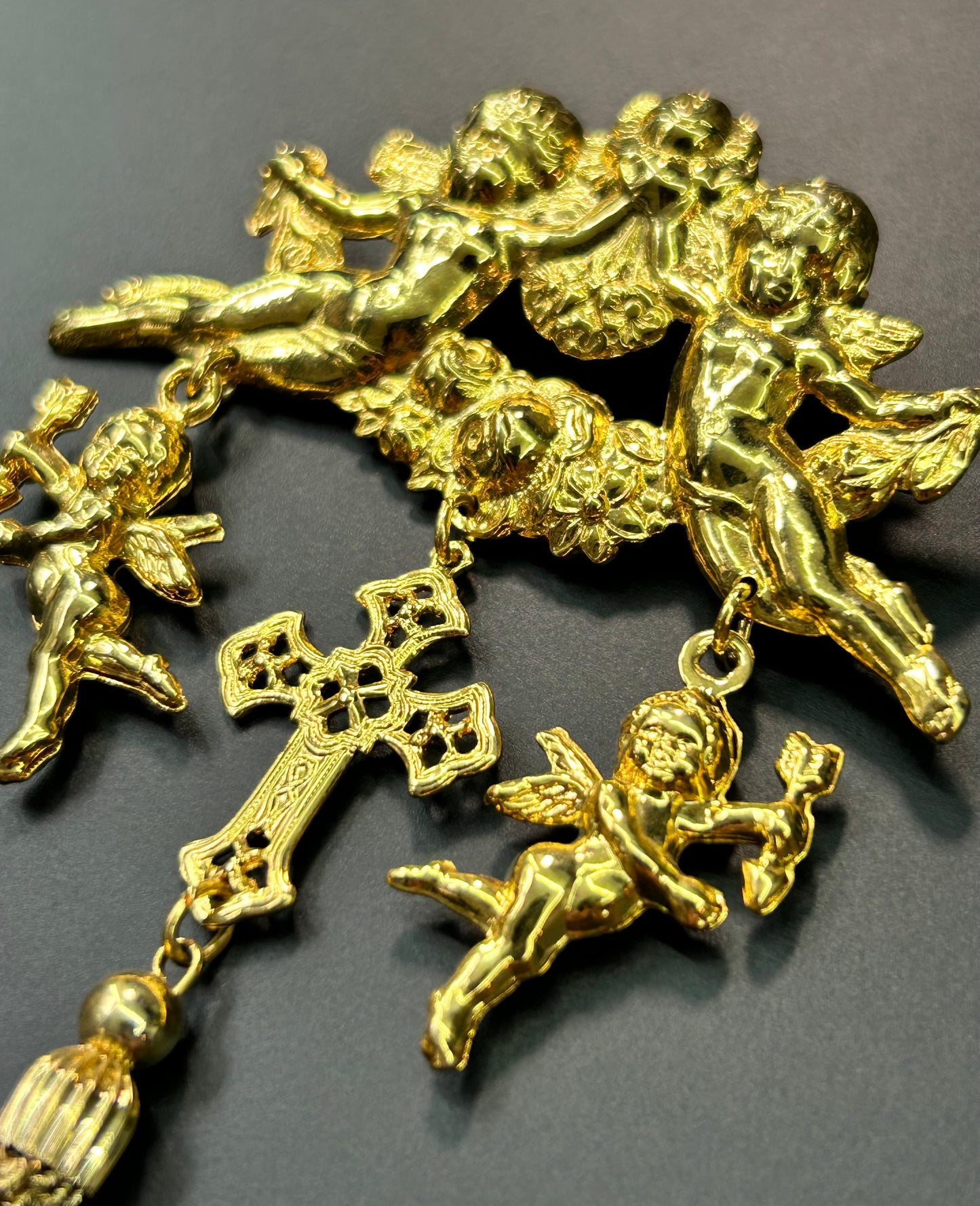 Gold Tone Angel Brooch