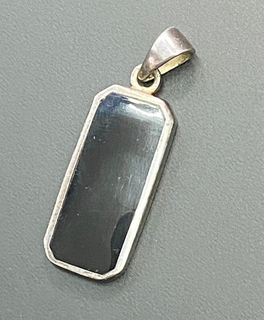 Sterling Silver Black Resin Pendant