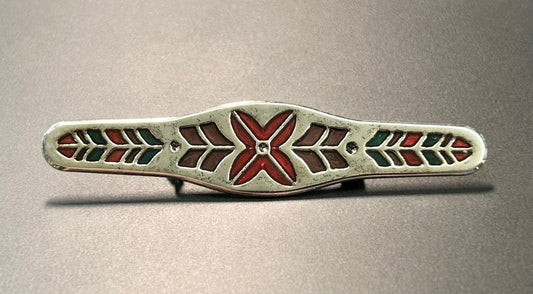 Red & Green Bar Brooch