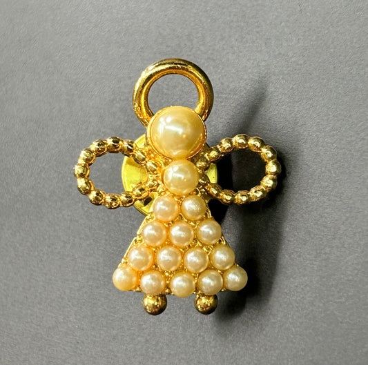 Faux Pearl Angel Pin