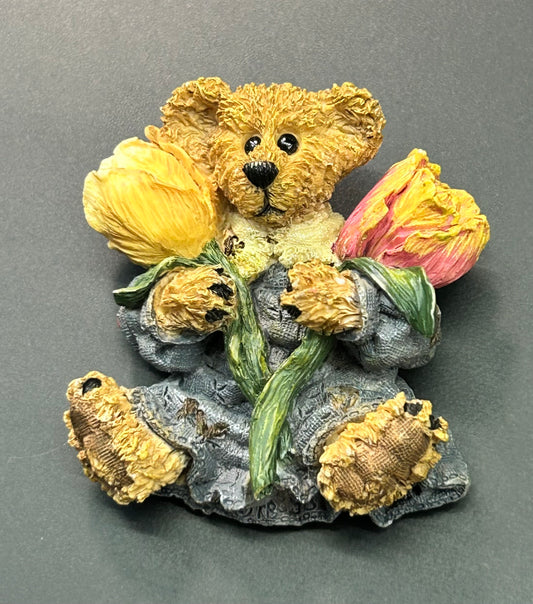 Ceramic Teddy Bear Brooch