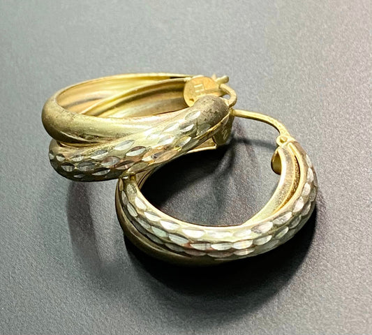 Sterling Silver Two Tone Earrings